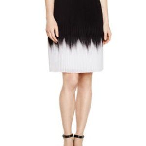 White House Black Market Pleated Ombre Black And White Skirt Women's Size 6